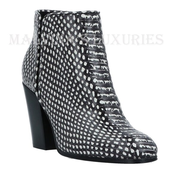 GIUSEPPE ZANOTTI BOOTS SNAKE EMBOSSED LEATHER ANKLE BOOTIES sz IT 39 US 9 - Picture 2 of 7